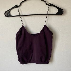 Free People Aubergine Crop Tank Top